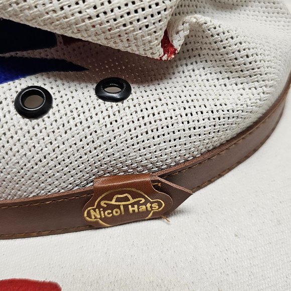 New England PATRIOTS Hard Straw Hat Fan Nicol Hats Football Team Boston Logo M - Picture 3 of 16